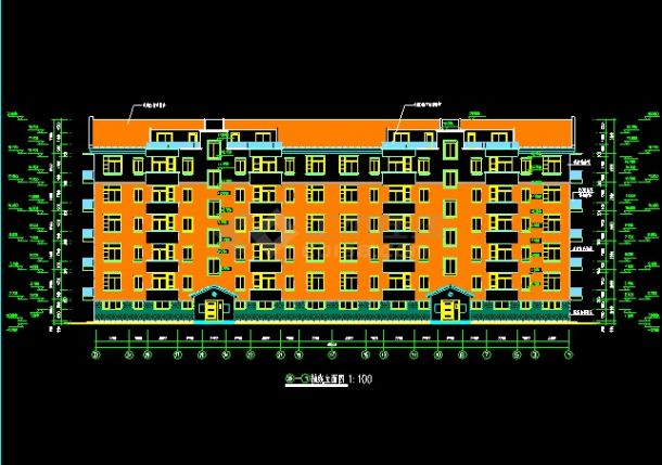 某群星花园小区住宅楼设计CAD详图-图二
