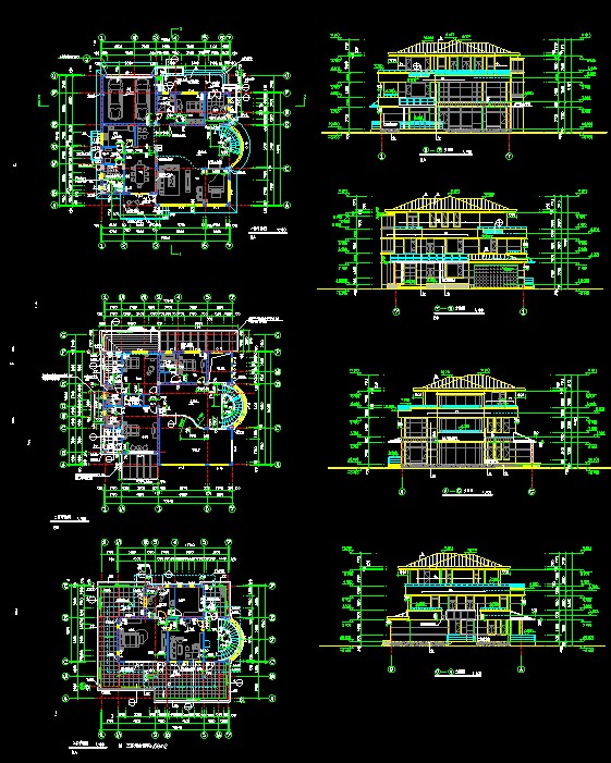 某经典别墅样板全套设计CAD施工图纸_图1