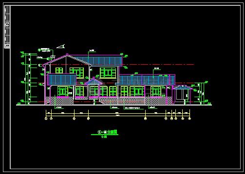 中国某古典别墅建筑CAD施工图纸-图二