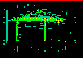 某地山门平立面建筑CAD施工图纸-图二