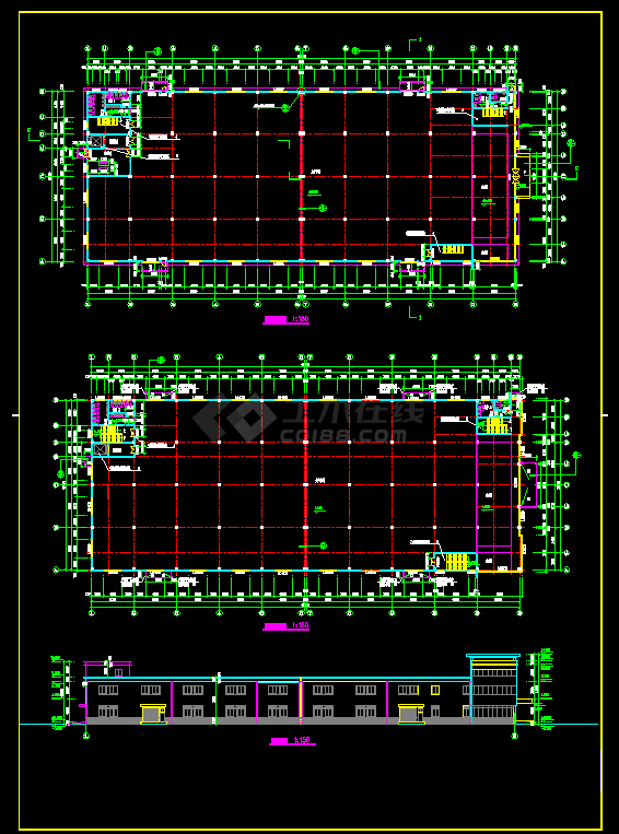 正基厂房设计cad全套建筑施工图纸-图二