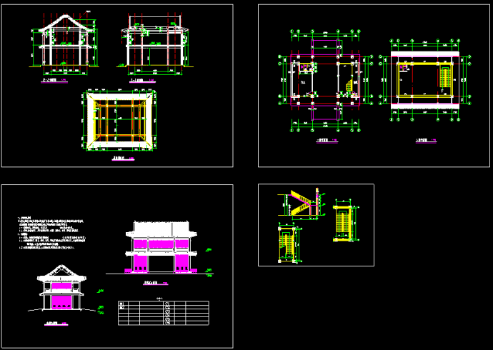 某地中式外观建筑设计施工CAD图_图1