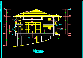 某农村两层别墅建筑CAD坡地施工设计图纸-图二