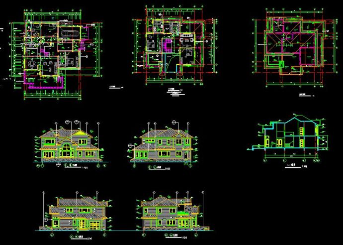 某住宅项目多层别墅建筑设计cad施工图_图1