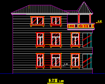 某农村经典别墅建筑CAD方案施工设计图纸-图二