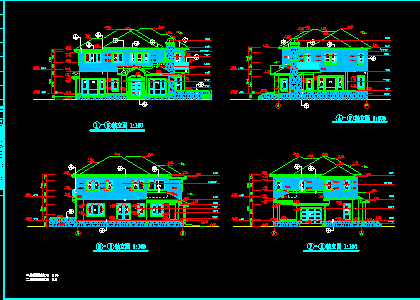 某农村经典别墅建筑CAD设计平立面施工图纸-图二
