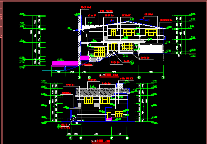 某临水高档别墅建筑CAD施工设计平面图纸-图二