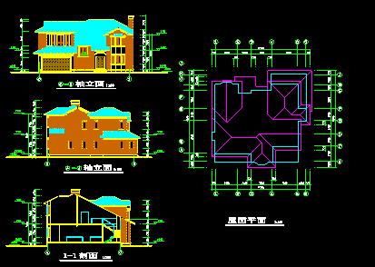 某小区高级别墅建筑CAD设计施工图纸-图二
