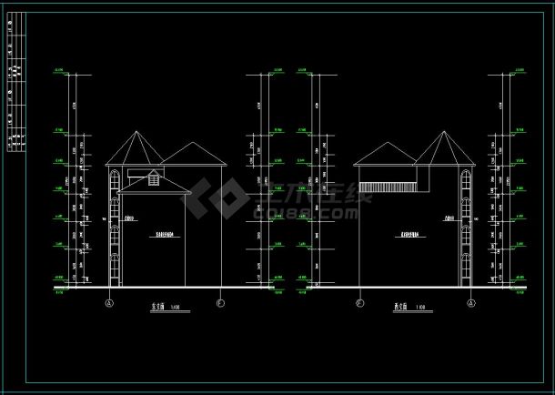 某住宅区复式别墅建筑设计cad施工图(含设计说明）-图二