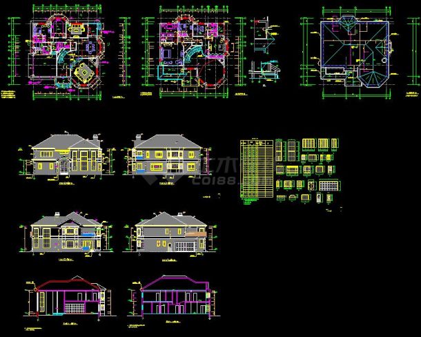 某住宅区钢结构别墅建筑设计cad方案图-图一
