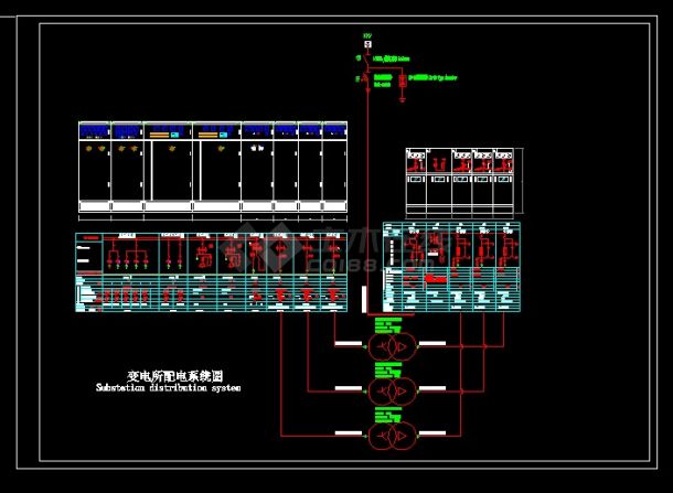 某工业园变配电室中心设计cad电气施工图纸-图二