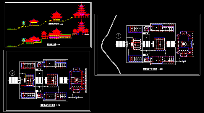 某市大型寺庙建筑CAD施工方案设计图纸_图1