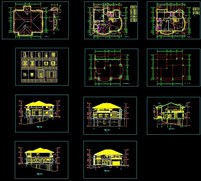 某地多层现代风格小别墅建筑设计cad方案图_图1