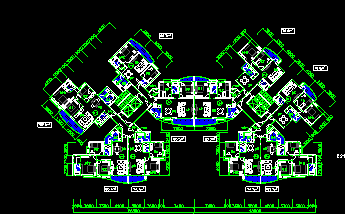 某小区高层住宅户型经典CAD设计施工集合图纸-图二