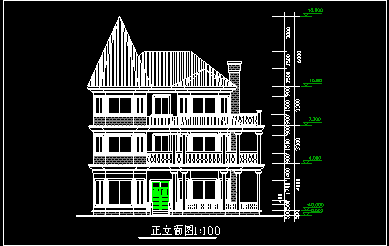 某小区二层别墅建筑CAD施工设计方案图纸-图二
