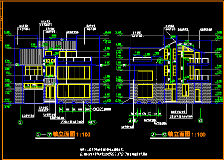 某现代豪华别墅建筑CAD施工设计图纸-图二