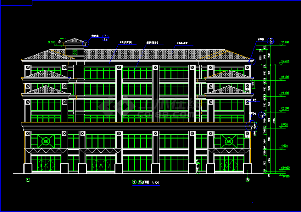 旅馆方案建筑施工设计CAD平立面图-图二