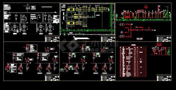 某变电站设计cad电气一次系统图-图一