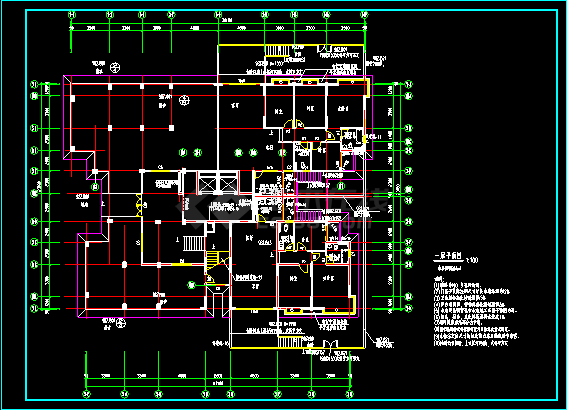 商住楼装修施工设计CAD方案平面图纸-图二