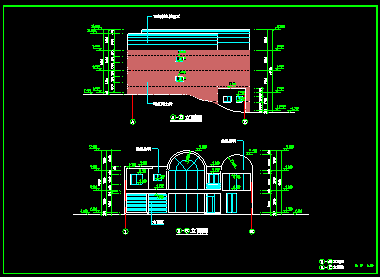两个别墅初步建筑CAD施工设计平立面图纸-图二