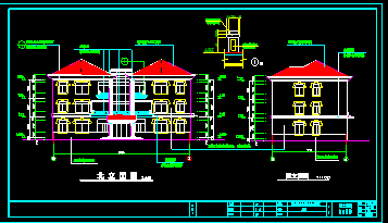 北方豪华别墅建筑CAD设计施工平立面图纸-图二