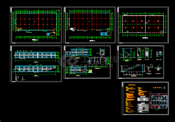 江苏省某二层工业厂房设计cad建施图-图一