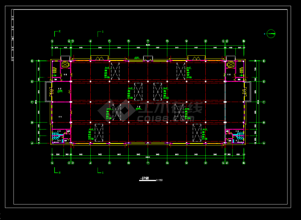 某工业区某二层厂房设计cad建筑方案图-图二