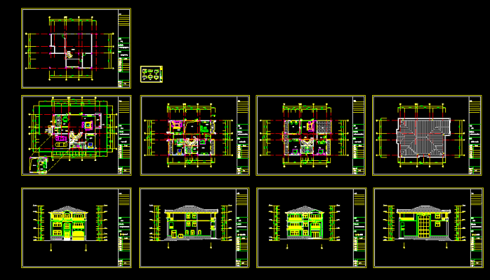 石龙东江高级别墅建筑CAD设计施工图纸_图1