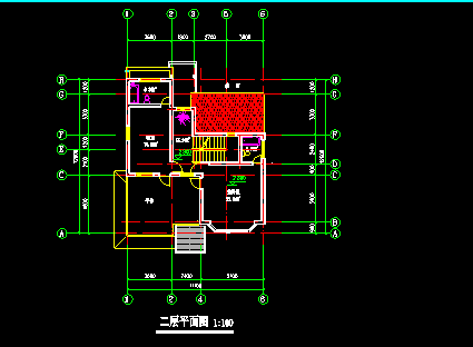 某山顶别墅设计CAD建筑方案施工图纸-图二