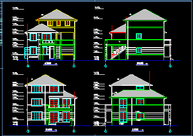 某花园小区两套别墅建筑CAD设计施工图纸-图二