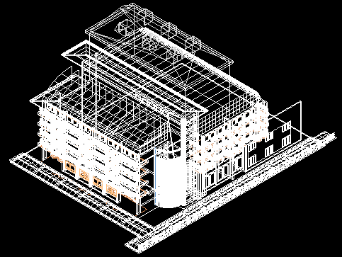 某市高层3D建筑模型CAD设计图纸-图二