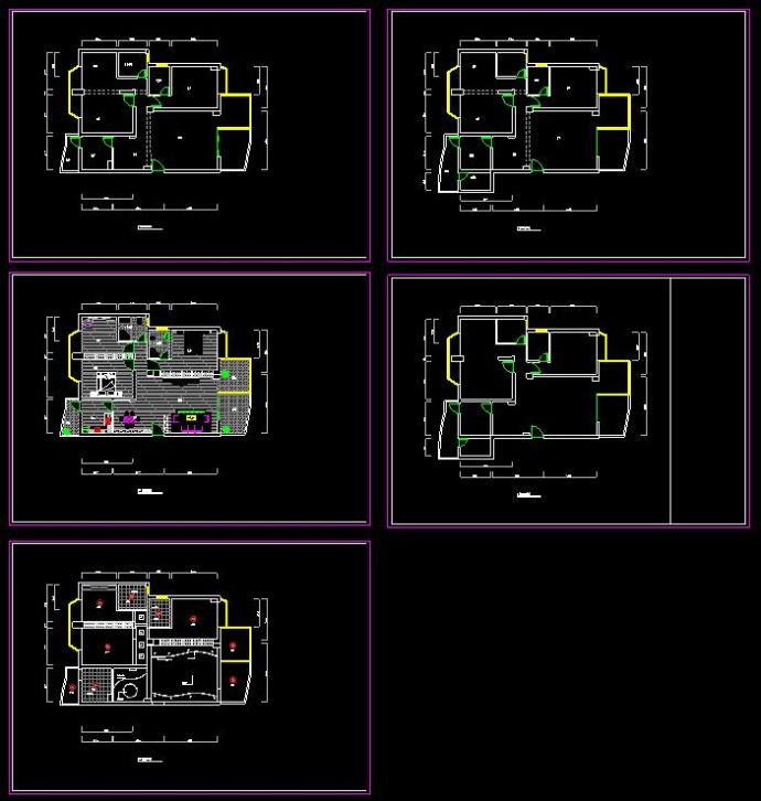 某小区大户型室内家装设计cad方案施工图_图1