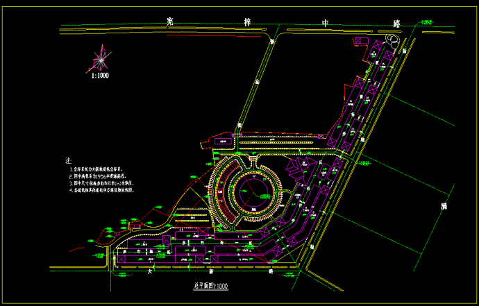 某市区步行街规划CAD总平面设计图_图1