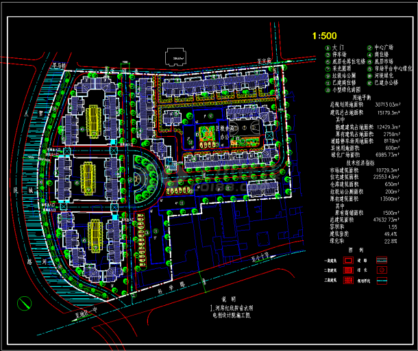 综合贸易市场规划CAD总平面设计图-图一