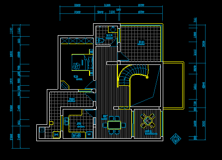 某别墅电气照明布线设计CAD方案图-图二