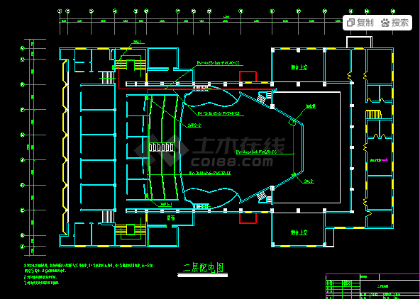 某地娱乐城照明施工设计CAD平面图纸-图二