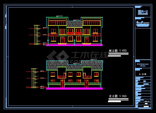 河南省某新农村多层住宅CAD设计详情图纸-图二