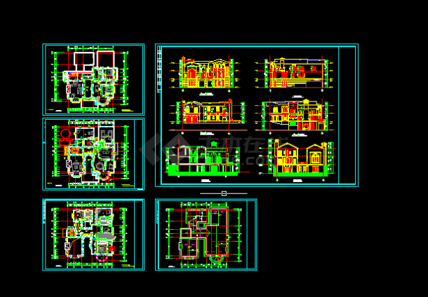 欧式豪华别墅建筑设计方案CAD全套图-图一