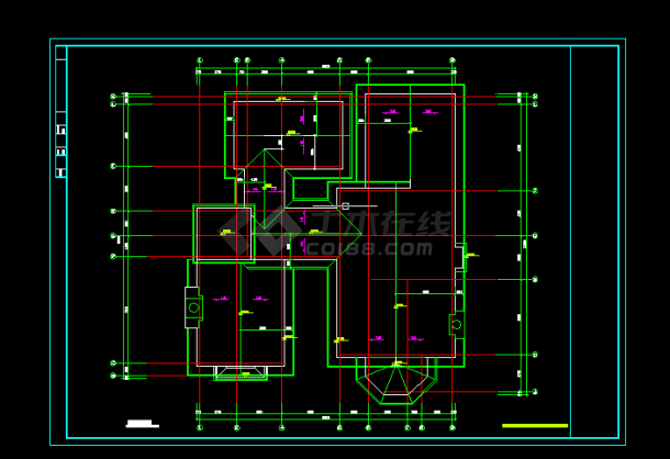 欧式豪华别墅建筑设计方案CAD全套图-图二