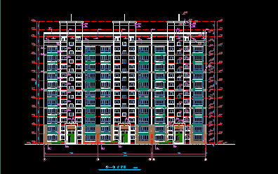 某市小高层住宅建筑CAD设计施工平立面图纸-图二