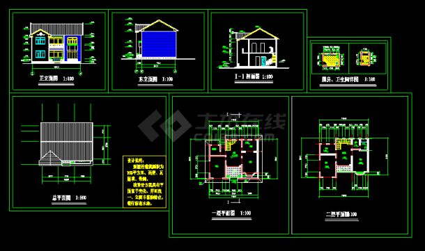 某住宅区小别墅建筑CAD设计方案施工图纸-图一