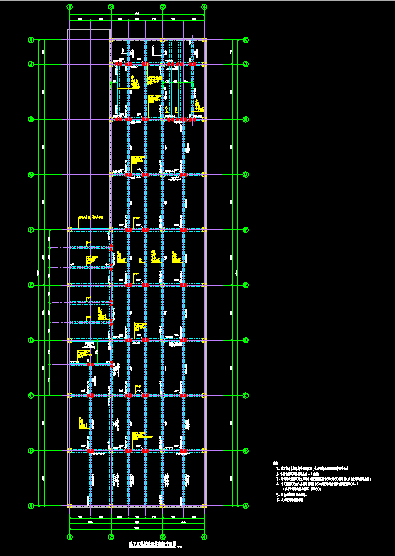 单层矩形柱框架结构地下车库结构CAD施工图纸-图二