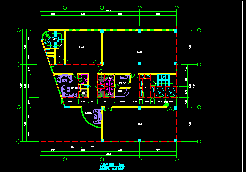 宾馆建筑施工CAD平立面设计方案图-图二