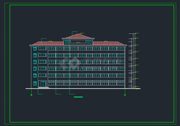 某商业综合楼建筑设计施工CAD图纸-图二