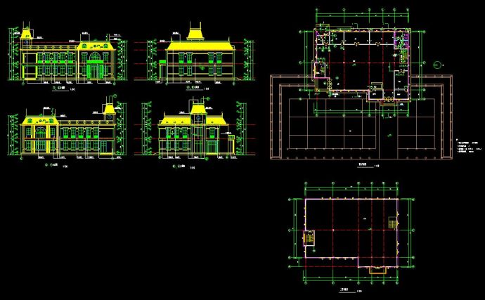 某地两层会所建筑方案设计cad施工图_图1