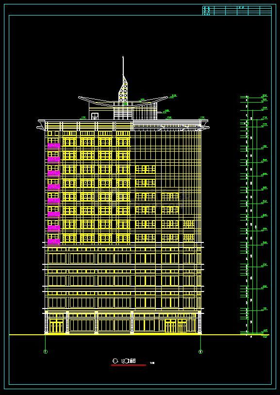 某地酒店大楼建筑方案设计cad施工图-图二