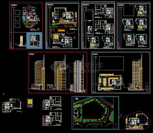 某地高层商住综合楼建筑方案设计cad施工图-图一