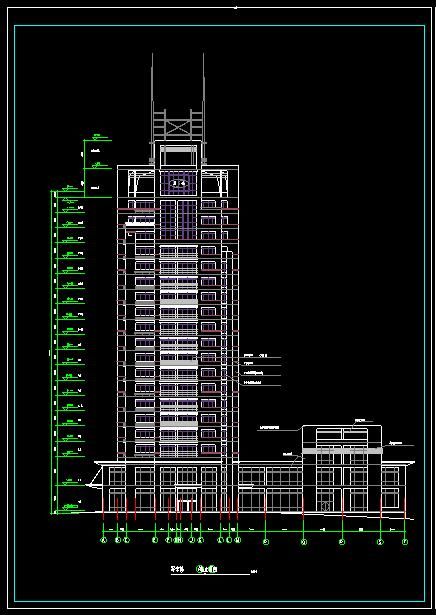 某地高层写字楼建筑方案设计cad施工图-图二