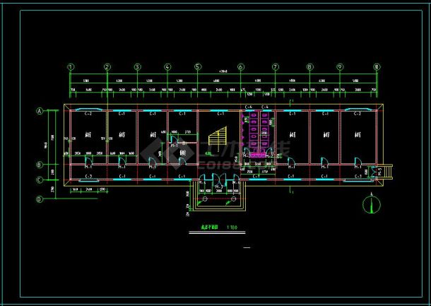 某公司办公楼建筑及结构设计cad施工图(含设计说明）-图二