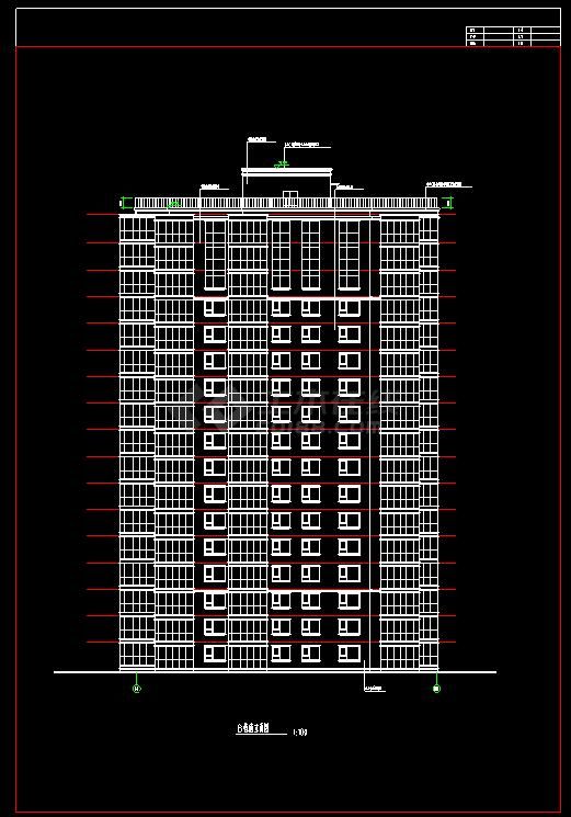 某地生活区精品高层住宅楼建筑设计cad施工图-图二